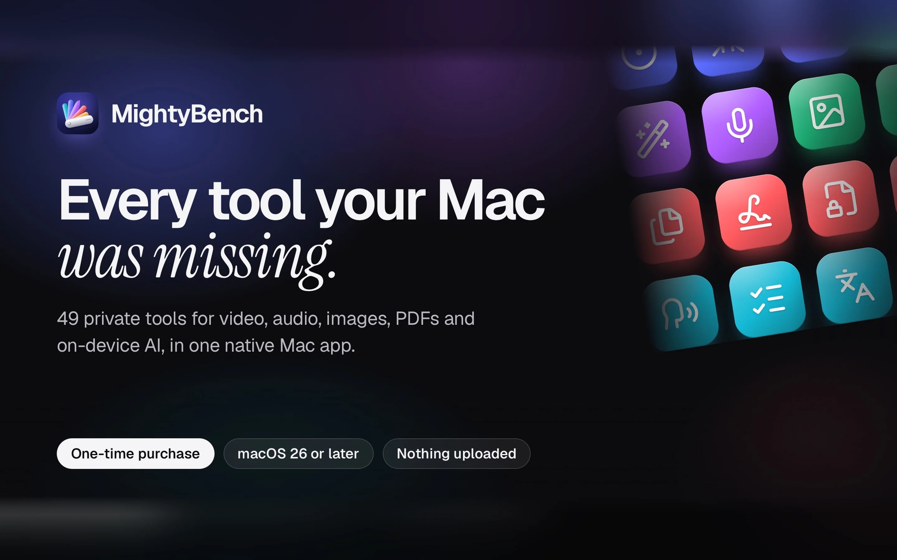 MightyBench: 49 private tools for Mac screenshot 1