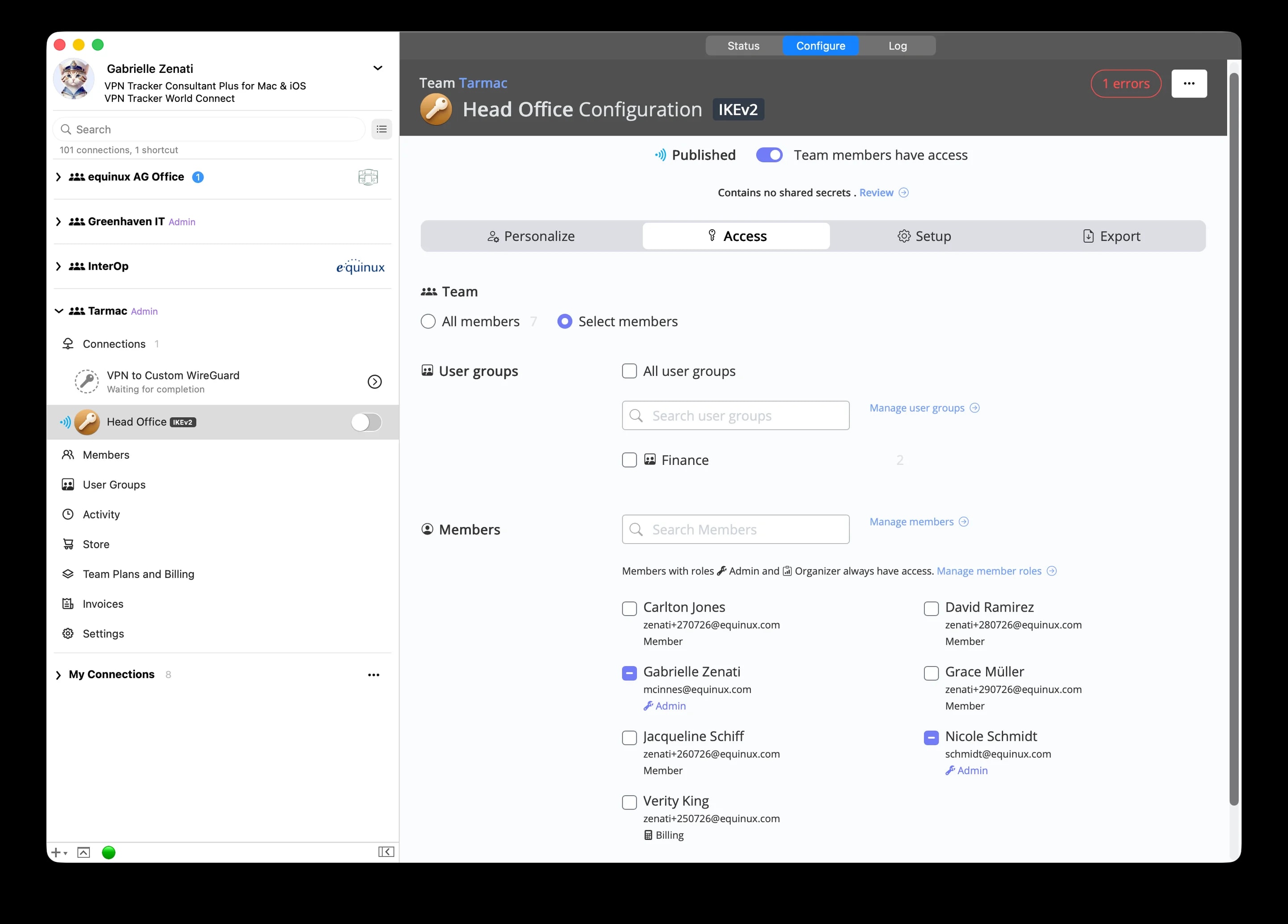 VPN Tracker for Mac screenshot 2