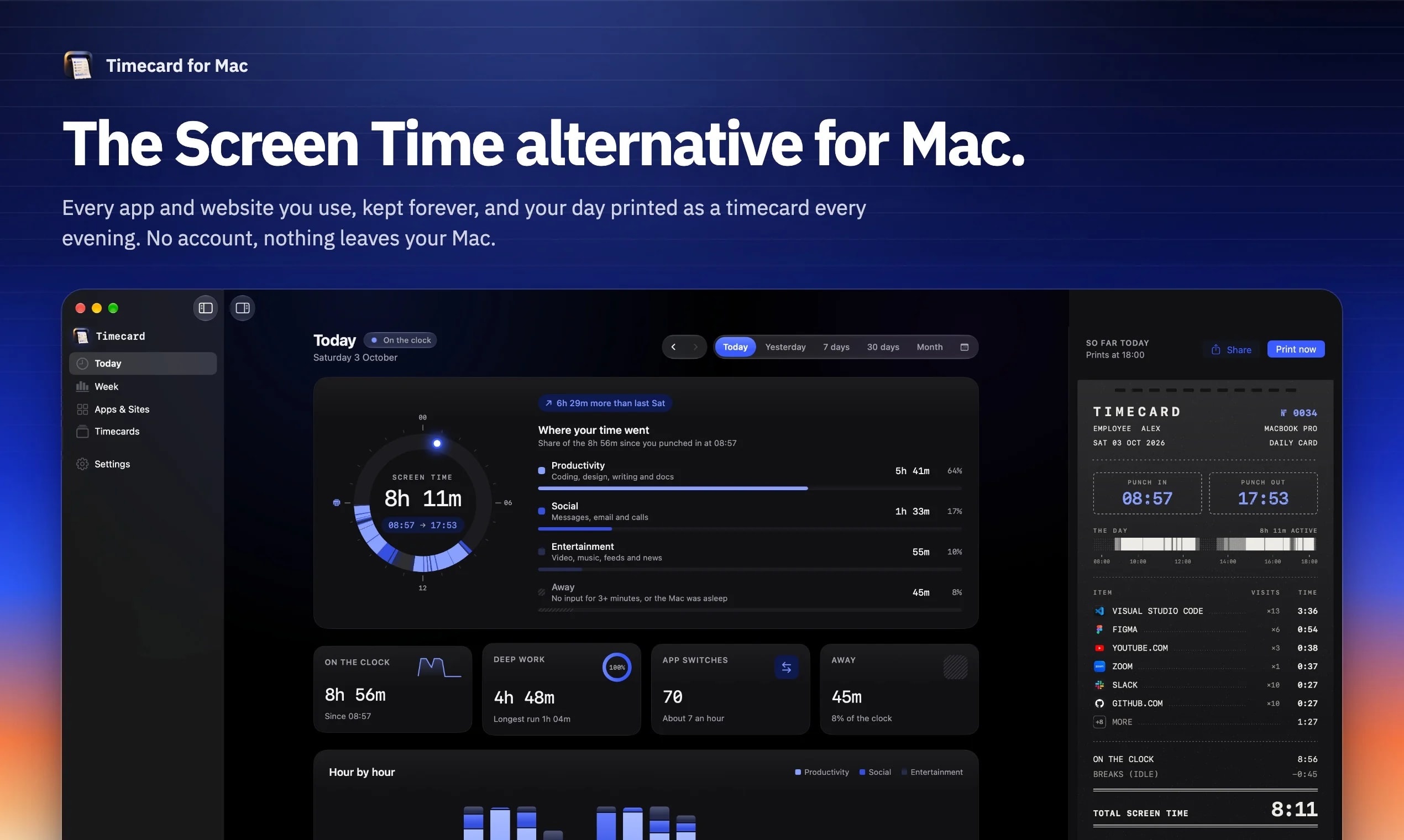 Timecard screenshot 1