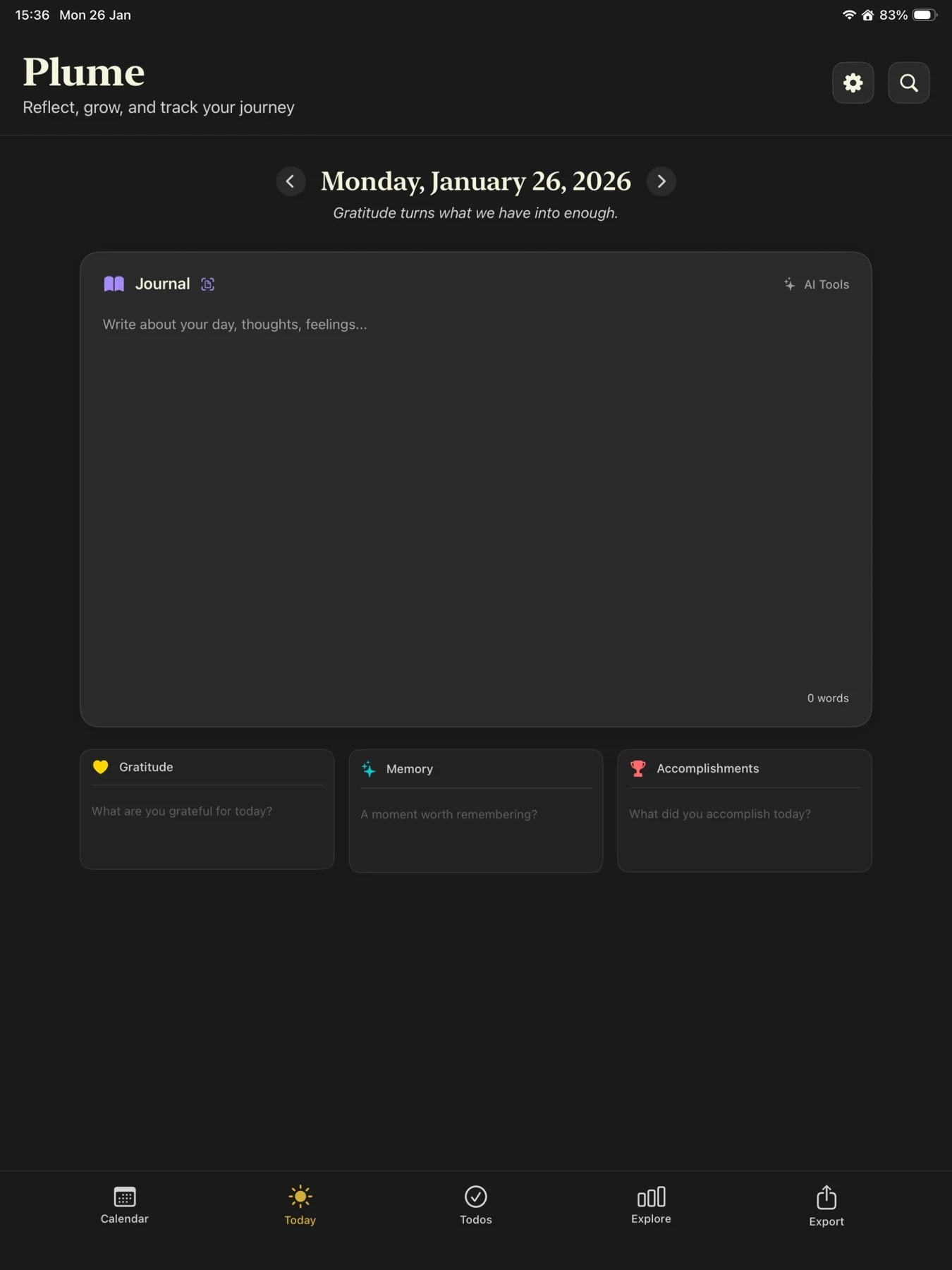 Plume screenshot 2
